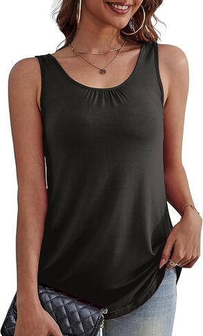 Othyroce Womens Plus Size Tunic Tops Sleeveless Summer Printed Flowy Tank Top Blouses T-Shirts in Kuwait