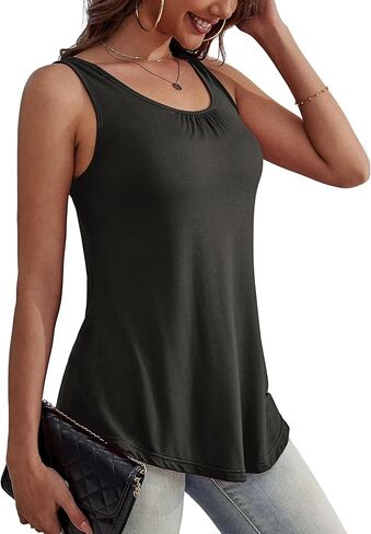 Othyroce Womens Plus Size Tunic Tops Sleeveless Summer Printed Flowy Tank Top Blouses T-Shirts in Kuwait