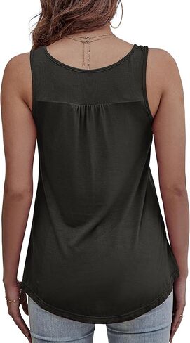 Othyroce Womens Plus Size Tunic Tops Sleeveless Summer Printed Flowy Tank Top Blouses T-Shirts in Kuwait