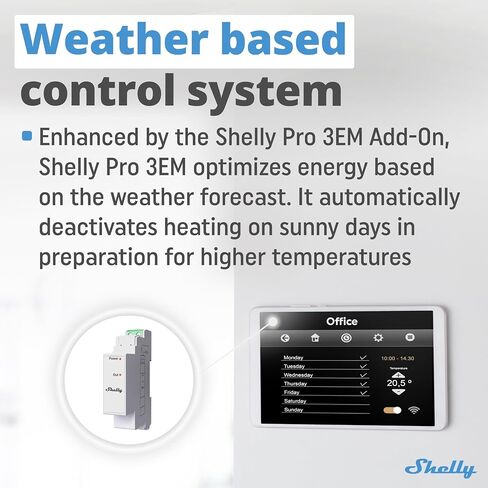 Shelly Pro 3EM (120A) | WiFi & Bluetooth 3-Phase Smart Energy Meter | 2-Way Consumption | Home Automation | Compatible with Alexa & Google Home | iOS Android App | No Hub Required | Solar Panels in Saudi Arabia