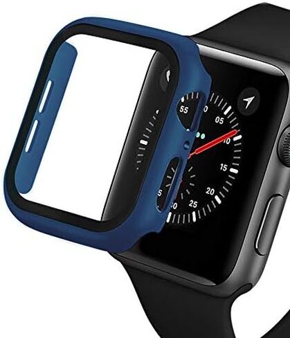 [2 حزمة متوافقة مع Apple Watch 3 2 1 Series IWatch 9H CASP CASS CASE COMPLE COMPLEST COVERT CORPERT WIRELESS شحنة خفيفة من الخدش مقاوم (الأزرق ، 38 مم) in Kuwait