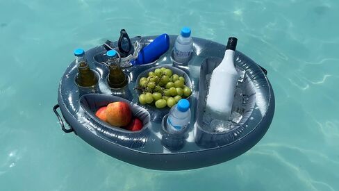 Gearplex Inflatable Drink Floats for Swimming Pool, Hot Tub, Lake, and Ocean, Floating Tray for Snacks, Cocktails, Beer, and Wine, Summer Accessories for Adults. Free Beach Ball in Saudi Arabia