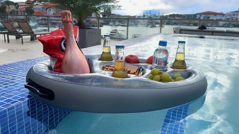 Gearplex Inflatable Drink Floats for Swimming Pool, Hot Tub, Lake, and Ocean, Floating Tray for Snacks, Cocktails, Beer, and Wine, Summer Accessories for Adults. Free Beach Ball in Saudi Arabia