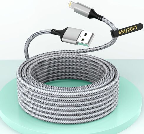 16 قدمًا/5 أمتار إضافية USB C إلى كابل شاحن Lightning لـ iPhone ، سلك شاحن معتمد من Apple MFI ، سلك شحن بيانات مزامنة الشحن السريع من Apple ، in Saudi Arabia