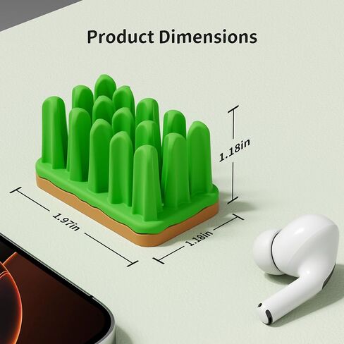 ELETIUO 2 Pack Turf Cable Organizer – Silicone Grass Wire Holder with Adhesive Base, Desk Cable Management for Charger, Mouse, Keyboard Cords, Stress Relief Fidget Toy, Home/Office/Car Use (Green) in Saudi Arabia