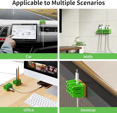 ELETIUO 2 Pack Turf Cable Organizer – Silicone Grass Wire Holder with Adhesive Base, Desk Cable Management for Charger, Mouse, Keyboard Cords, Stress Relief Fidget Toy, Home/Office/Car Use (Green) in Saudi Arabia