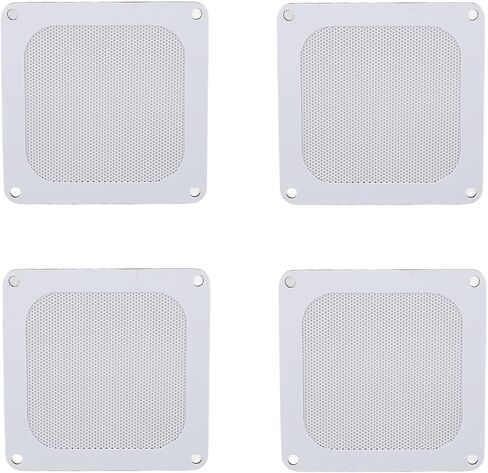 4PCS PVC Computer Fan Filter Grills Magnetic Frame PC Fan Dust Mesh PC Cooler Filter 3.66x3.66in for Desktop PC Fan and Case Ventilation (White) in Kuwait