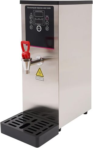 موزع المياه الساخنة التجارية ، غلايات المياه الكهربائية ، موزع المياه المغلي 10L مع وظيفة التوقيت ، بطانة الفولاذ المقاوم للصدأ وشاشة LCD للفندق الحلوى لمقاهي الشاي (الأسود) in Kuwait