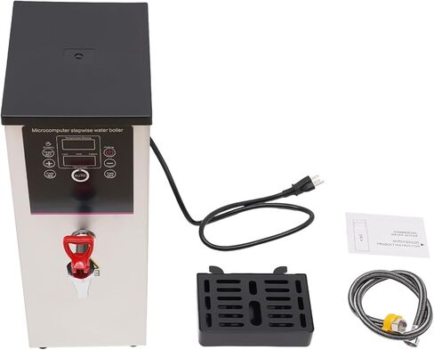 موزع المياه الساخنة التجارية ، غلايات المياه الكهربائية ، موزع المياه المغلي 10L مع وظيفة التوقيت ، بطانة الفولاذ المقاوم للصدأ وشاشة LCD للفندق الحلوى لمقاهي الشاي (الأسود) in Kuwait