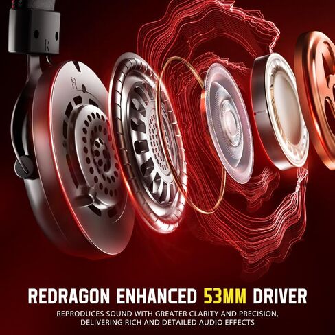 Redragon H540 سماعات ألعاب لاسلكية للكمبيوتر الشخصي ، PS4/5 ، Xbox ، التبديل ، 4 بوضع (2.4 جم/BT/USB/3.5 مم) - 7.1 صوت محيطي - سماعات ألعاب برامج تشغيل 53 مم مع ميكروفون لإلغاء الضوضاء - رغوة الذاكرة in Kuwait