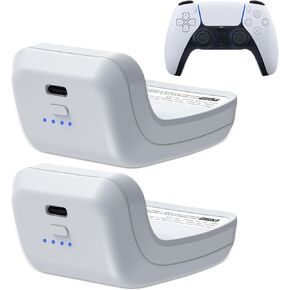 2 Pack 3000mAh PS5 Controller حزمة البطارية الخارجية لـ Sony PS5 DualSense PlayStation 5 وحدة تحكم ، موسع للبطارية بديل PS5 القابل لإعادة الشحن مع كابل الشحن من النوع C (لا يناسب حافة DualSense)