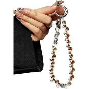 CellPhone Wrist Strap,Beaded Phone Charms,Bling Wristlet Lanyards,Fashionable Bracelet for Phone,Bag,Key,Camera