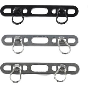 3 Pieces Metal Phone Tether Tab, Hanging Double Buckle Ring Phone Tether Tab, Thin and Strong, Can Prevent Falling and Loss (Black, Primary Color, Silver)