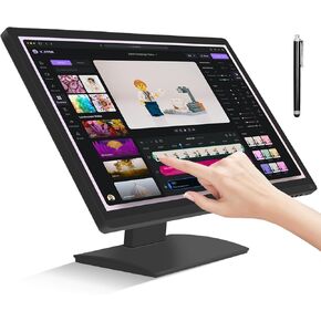 27 Inch Touchscreen Monitor, IPS FHD 1080P Touch PC Display, 75Hz, LED Backlit Multi-Touch Monitor, VESA, HDMI & VGA & USB Computer Touch Screen for Gaming, Business, Warehouse, Bar, Gym