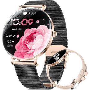 LIGE Smart Watches for Women(Answer/Make Call),1.43" Micro-Spherical AMOLED Smartwatch with Heart Rate/Sleep Monitor,IP68 Waterproof Fitness Tracker 120 Sport Modes for Android iOS,2 Straps