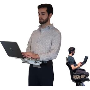XTOP - Advanced Portable Desk for Laptop Computers, Gravity Defying Mobile Desk for Laptops - for use While Standing, Walking Around, Sitting, Reclining or Lying in Bed (Silver)