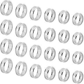 UNICRAFTALE 14Pcs 7 Sizes Ring Blanks Titanium Steel Grooved Finger Rings Set Golden Core Inlay Ring for Resin Empty Unisex Rings for DIY Jewelry Making in Kuwait