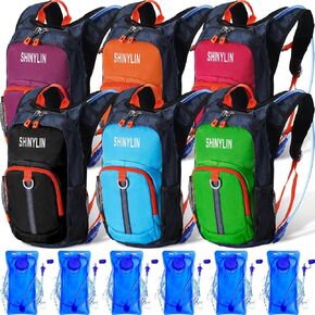 6 PCS Kids Hatcration Backpack with 1.5l water bladder multicolor multiclor childpack backpack backpack pack struckack water for boys girls cycling clicking runn