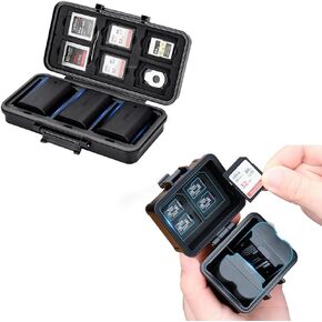 Portable Battery Case + Synthesized Camera Battery Memory Card Storage Case