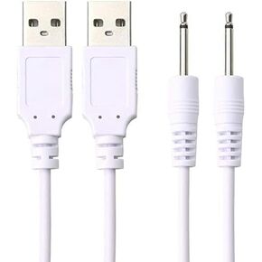2 Pack 2.5mm Massager Charger Charger Replacement DC Charging Cable Set Compatible with,Compatible with Beauty Instrument USB Charger Cords