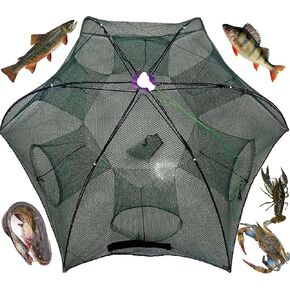 Fishing Bait Trap Crab Net Crawdad Shrimp Cast Dip Cage Fish Minnow Foldable New