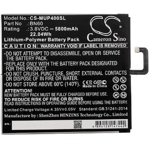 FITHOOD Battery Replacement for xiaomi Clover M1806D9E M1806D9W Mi Pad 4 Mi Pad 4 WiFi BN60 (5800mAh/3.8V)