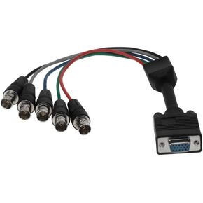 AYA 1Ft (1 Foot) Coax VGA (HD15) Female to 5-BNC Female RGBHV Monitor Cable 26AWG