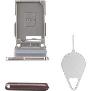 for Samsung Galaxy S22 5G Sim Card Tray Replacement (Single SIM Version) Pink Gold Card Tray Slot Holder Bracket Adapter with Needle Ejector for S22 5G SM-S901U SM-S901U1