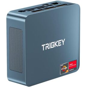 Mini PC AMD Ryzen 5 5500U(6Cores, 12Threads) 16GB DDR4 500GB M.2 NVME(Max 2200MB/S) SSD, TRIGKEY S5 Mini Desktop Computers OS 11 Pro, WiFi6(802.11ax) BT5.2, Triple Display USB 3.2*3 Type-C LAN 2.5Gbps
