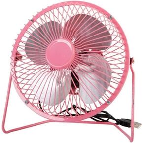 4 '' USB Mini Desk Fan ، مروحة تبريد هادئة محمولة مع حامل قابل للتعديل ، غطاء شبكة معدنية ، مثالي للمنزل أو المكتب أو النوم أو المساحات الصغيرة (الوردي)