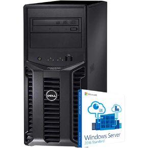 Dell PowerEdge T110 II Tower Server, Xeon E3-1220, 32GB DDR3, 8TB, PERC 6i RAID, DVD-ROM, Windows Server 2016 (Renewed)