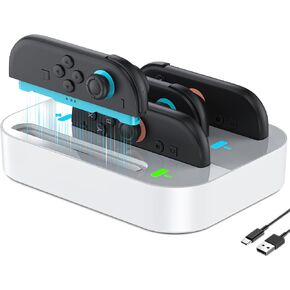 Gagaking Controller Charging Dock for Nintendo Switch 2, 4-in-1 Charger Stand with LED Indicator for Joy-Con, 2.5H Full Charged Organized Storage for Switch Accessories