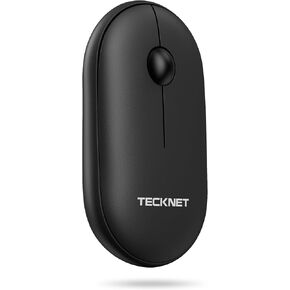 TECKNET Bluetooth Mouse, 2.4G USB-A Compact and Portable Mouse for Laptop 2 Modes(BT3.0/5.0+2.4Ghz), Silent Slim Clicks with USB Receiver, Compatible with PC, Chromebook, Mac- Pink