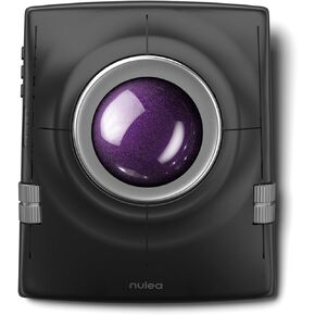 Nulea M512 Wireless Trackball Mouse, Ergonomic 55mm Trackball, Adjustable DPI for Precise Control, Left or Right Hand Compatible, Rechargeable, Multi-Device Bluetooth & 2.4GHz for PC, Laptop(Purple)