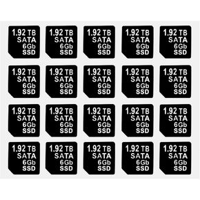 20PCS Capacity Sticker Label for Hard Drive Tray Caddy DXD9H 0DXD9H X7K8W 0X7K8W, Compatible for Dell PowerEdge 16th-14th Gen r740 r640 r440 r340 r750 r650 r550 r760 r660 r6625, 1.92TB, SATA, 6GB, SSD