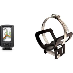 Humminbird 410150-1 Piranhamax 4 Fish Finder ، Black & Minn Kota 1840201 MKR-15 Transducer Mounting Kit Marine Motor Accessory