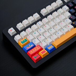 PBT Keycaps Set 151 Keys, Cherry Profile Custom Keycaps 60 65 75 100 Percent for 61/64/68/84/87/100/104/108 Retro Gaming Mechanical Keyboard
