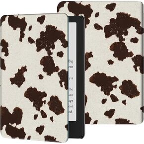 Slim Case for 6" Kindle (11th Generation-2024/2022 Release) Lightweight PU Leather Adjustable Stand Smart Cover with Auto Sleep/Wake for Kindle 2024/2022 11th Gen E-Reader, Cow Prints