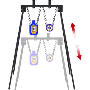ATFLBOX AR500 Steel Target for Shooting Stand System Set, 63 Inch Adjustable Height, 3/8 Inch Thick Silhouette and Gong Targets, 10pcs Paper Targets and Target Holder Expansion Kit