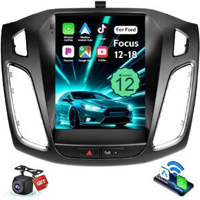 for Ford Focus Car Stereo 2012-2018 with Carplay/Android Auto, Upgrade Radio 9.7" Touch Screen Android 12 with GPS Navigation Bluetooth WiFi EQ HiFi FM SWC Backup Camera Mic