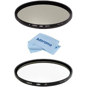 Hoya 58mm HD3 UV ومجموعة مرشح المستقطب الدائري - مع قطعة قماش من الألياف الدقيقة