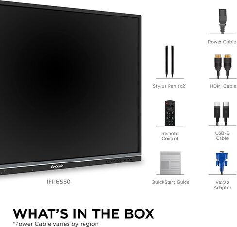 ViewSonic IFP7550 75 Inch ViewBoard 4K Interactive Flat Panel Display with 40-Point Touch, Integrated Microphone and HDMI, VGA, RJ45 in Saudi Arabia