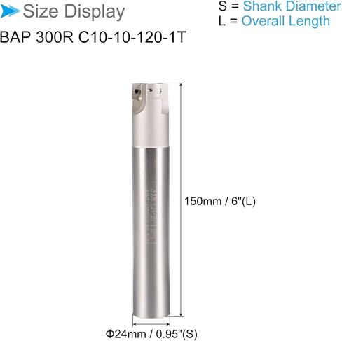 مطحنة نهاية قابلة للفهرسة، 2 مزمار قطر القطع 1.2 بوصة، 90 درجة BAP400R R0.8 لإدراج كربيد APMT1604 - (التطبيقات: لطحن الفولاذ) in Saudi Arabia