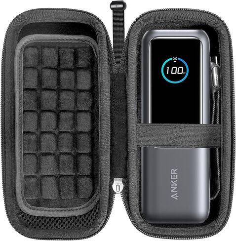 RAIACE Hard Storage Case Compatible with Anker 25,000mAh Power Bank, with Mesh Pocket for Cables or Accessories. (for Sale is case only). - Black in Saudi Arabia