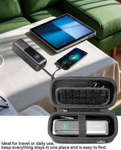 RAIACE Hard Storage Case Compatible with Anker 25,000mAh Power Bank, with Mesh Pocket for Cables or Accessories. (for Sale is case only). - Black in Saudi Arabia