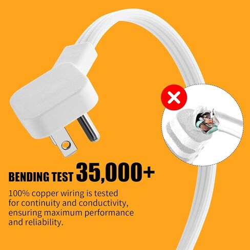 سلك امتداد قابس مسطح 6 قدم ، شريط حامي زيادة الطاقة ، مع 3 منافذ AC و 3 منافذ USB (1USB-C) ، لخلف السرير ، المنزل ، المكتب ، المسكن ، الأبيض in Kuwait