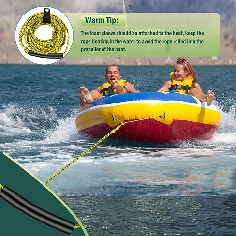Tow Rope for Watersports,1-3 Rider Ropes for Towable Tubes,1 Section Rope, 1/2" Diameters Width, Heavy Duty, 60FT Length,Blue and Black in Saudi Arabia