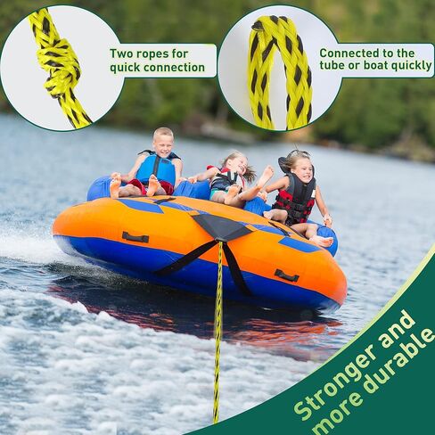 Tow Rope for Watersports,1-3 Rider Ropes for Towable Tubes,1 Section Rope, 1/2" Diameters Width, Heavy Duty, 60FT Length,Blue and Black in Saudi Arabia