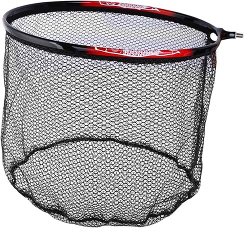 Fishing Landing Net Head Fly Fishing Net Rubber Coated Replacement Net 8mm Thread Fish Catching Releasing Landing Net Head in Saudi Arabia