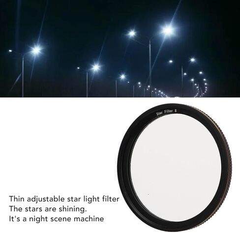 Adjustable Starlight Filter, Filter Thin HD Coating Camera Starlight for Digital Single Lens Camera (55mm) in Saudi Arabia